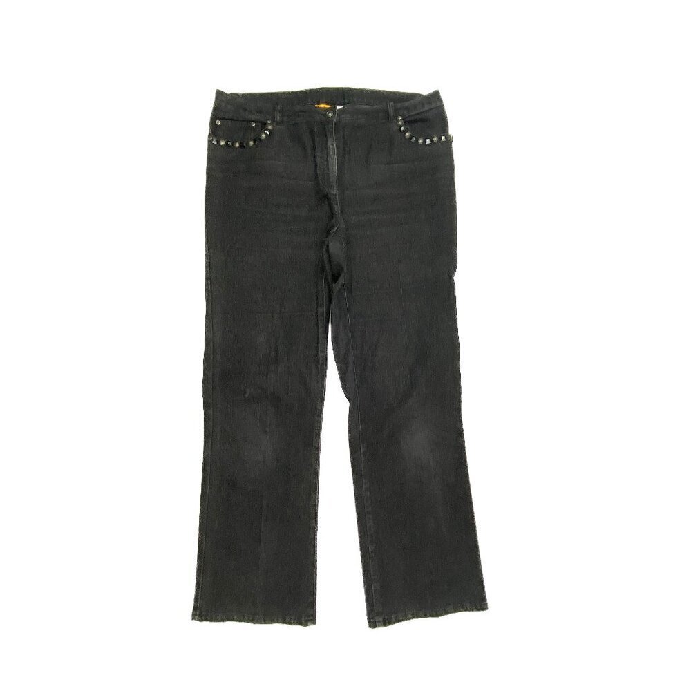Ruby Rd‎ Bootcut Pocket Detail Women's size 14P Black Denim jeans